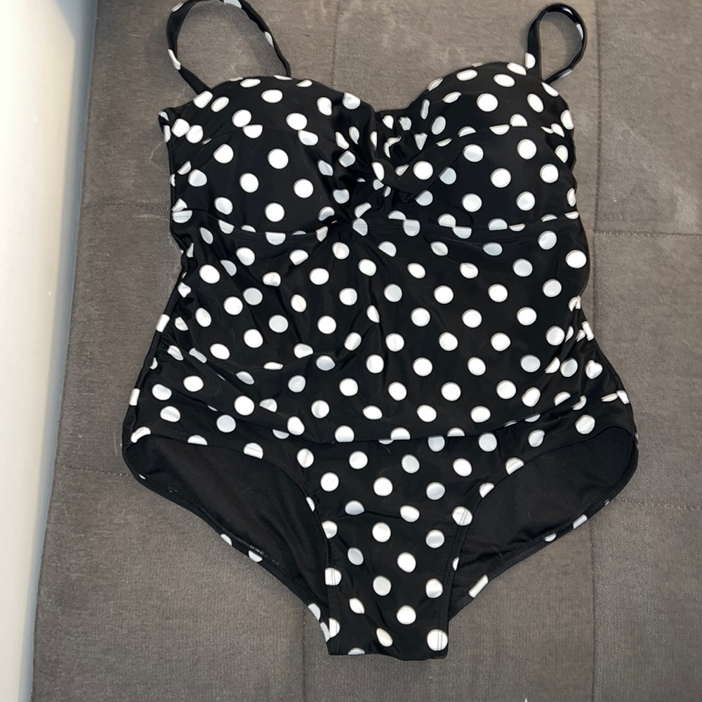 Polka dot bathing suit
